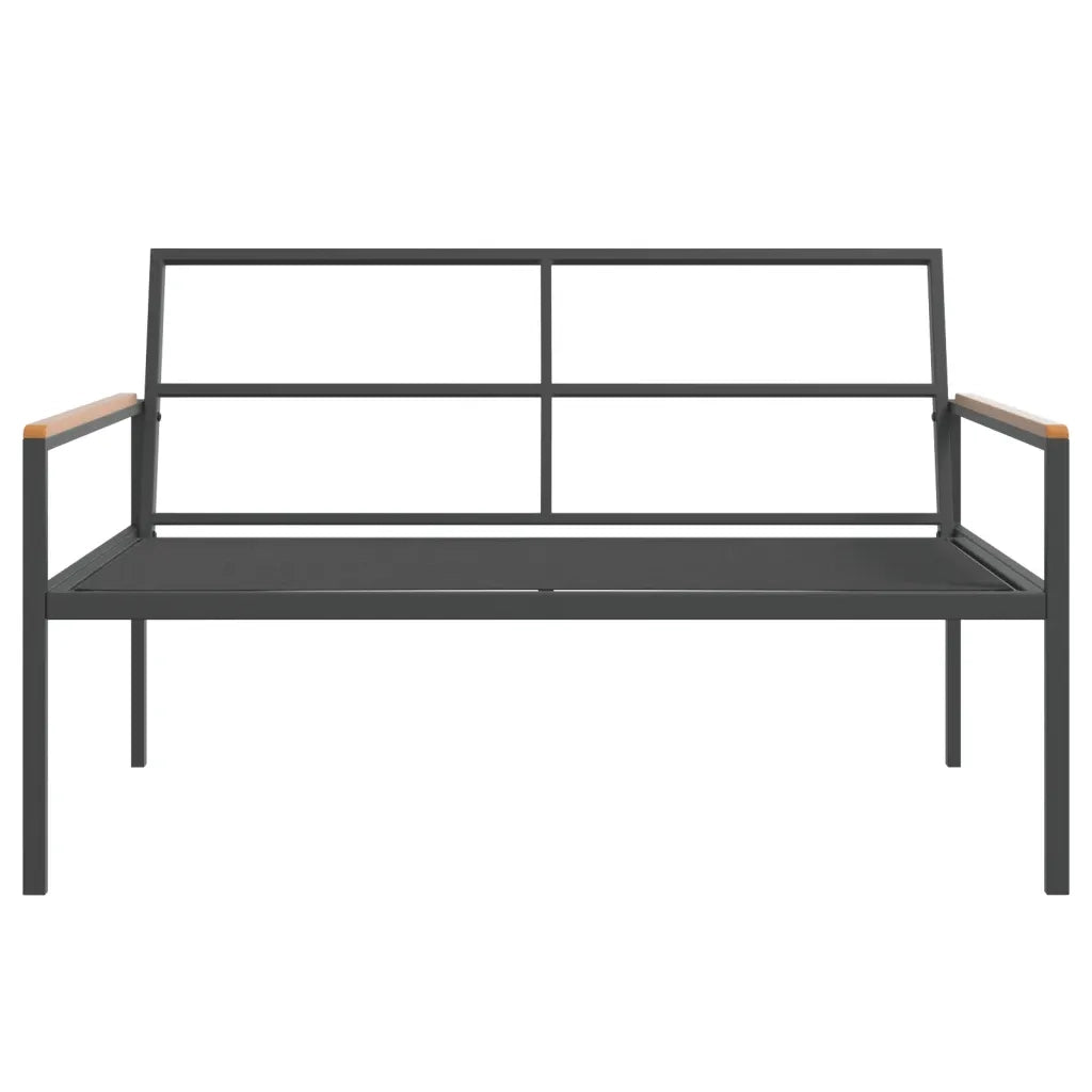 Set Salotto da Giardino 3 pz | Set di Mobili da Esterno con Cuscini in Acciaio Antracite