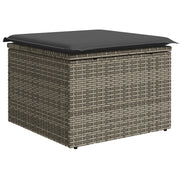 Set Divano da Giardino da 7 Pezzi con Cuscini Grigi in Rattan Sintetico