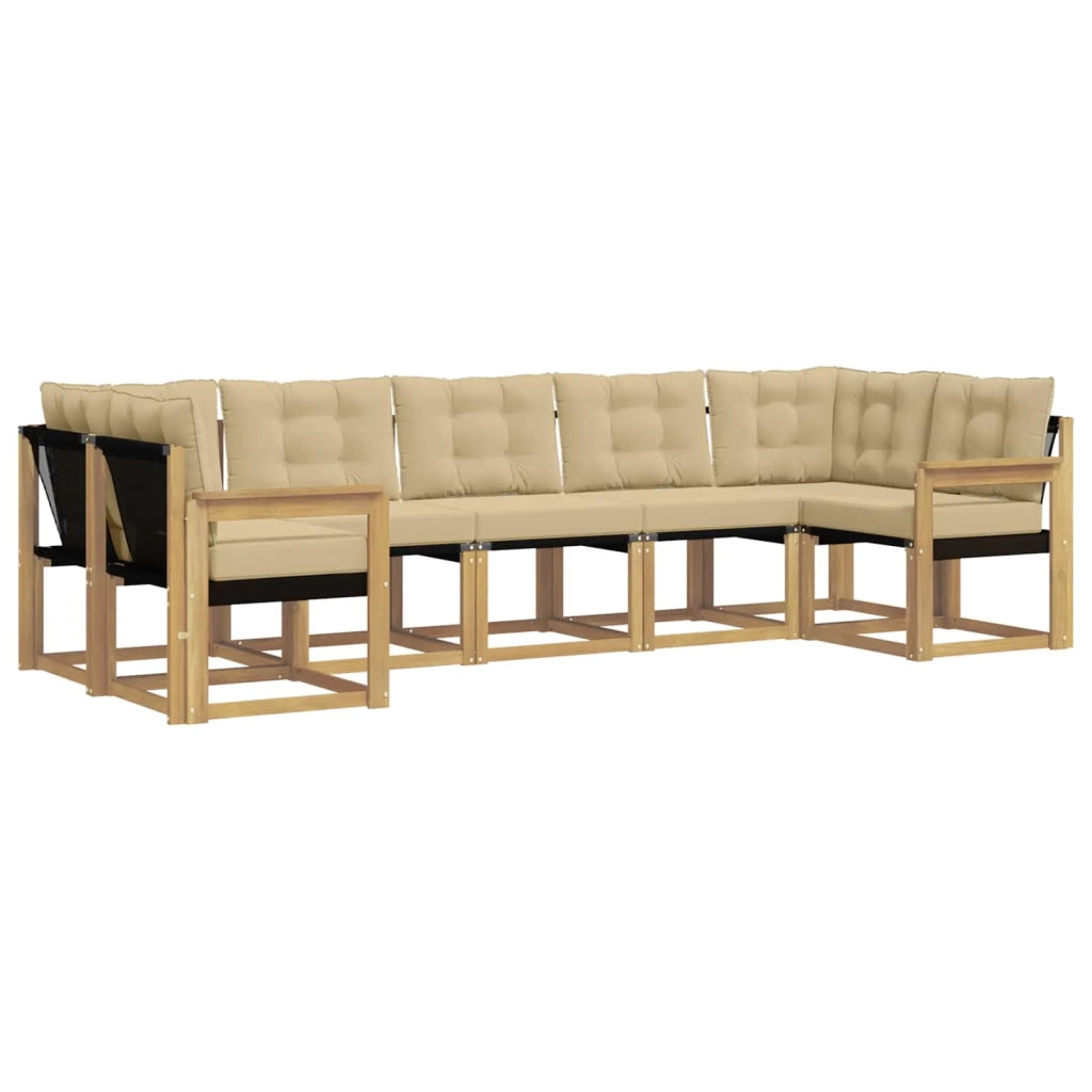 Set di divani da esterno con cuscino 7 pcs Bianco e Beige 3389831