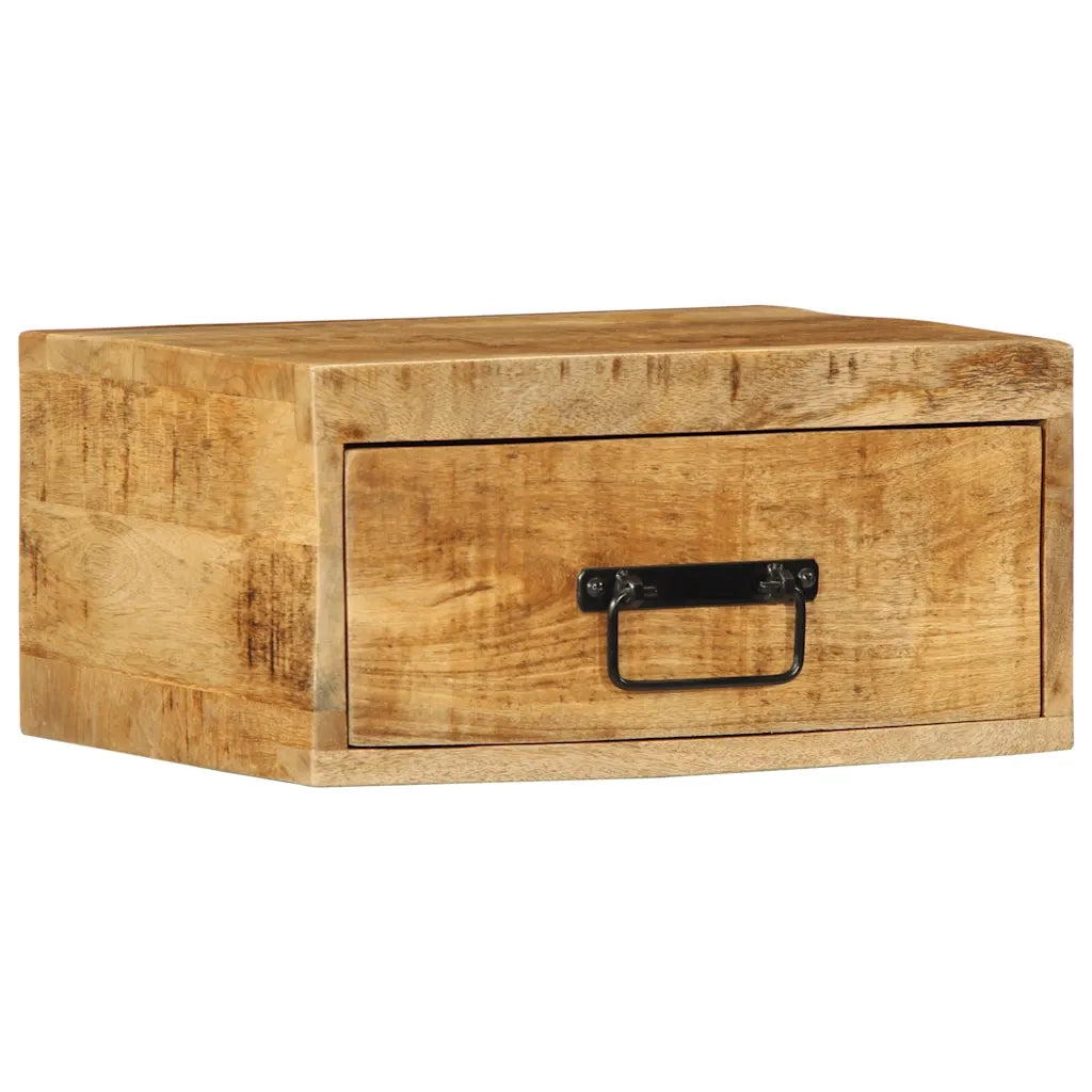 vidaXL Comodino a Parete in Legno Grezzo Massello di Mango