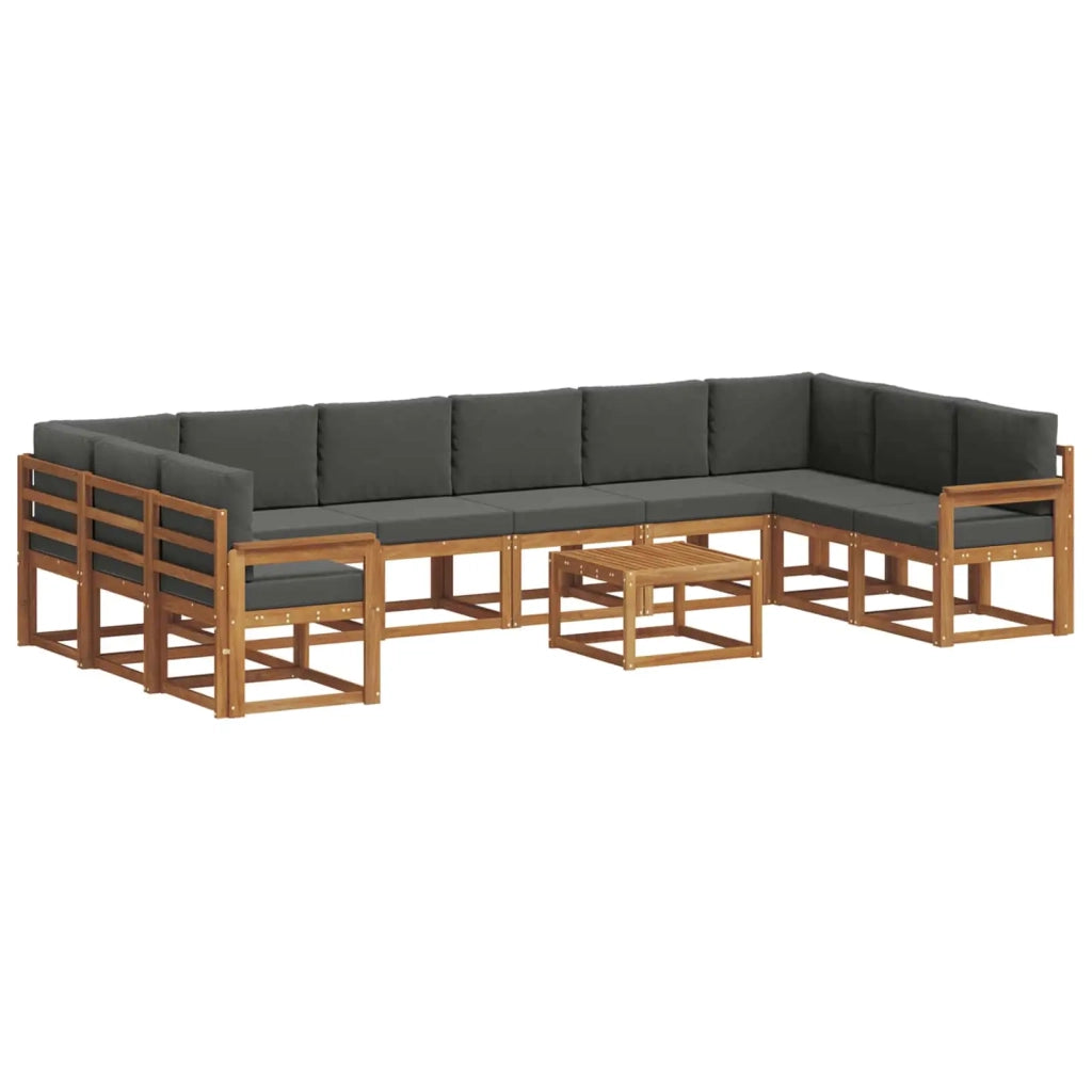 Set di divani da esterno 11 pcs Naturale e Antracite