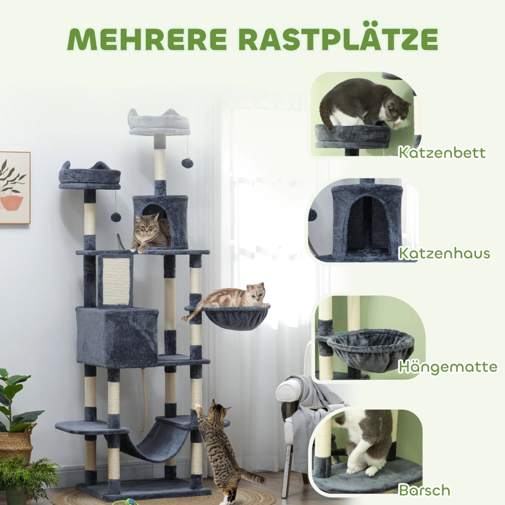 Albero tiragraffi per gatti ¨C zephmum ¨C 206 cm grigio scuro
