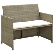 Divano da Giardino a 2 Posti con Cuscini Beige in Polyrattan cod mxl 59710