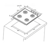 CANDY CHW6LWW PIANO COTTURA TRADIZIONALE A GAS DA INCASSO CON 4 FUOCHI, 60 CM