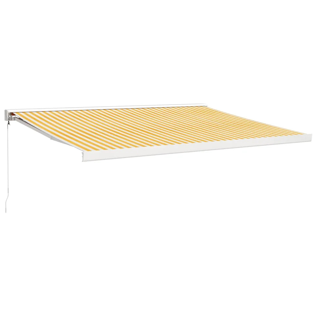 Tenda retrattile Giallo e Bianco con Struttura Bianca 4 × 3 m 3154533