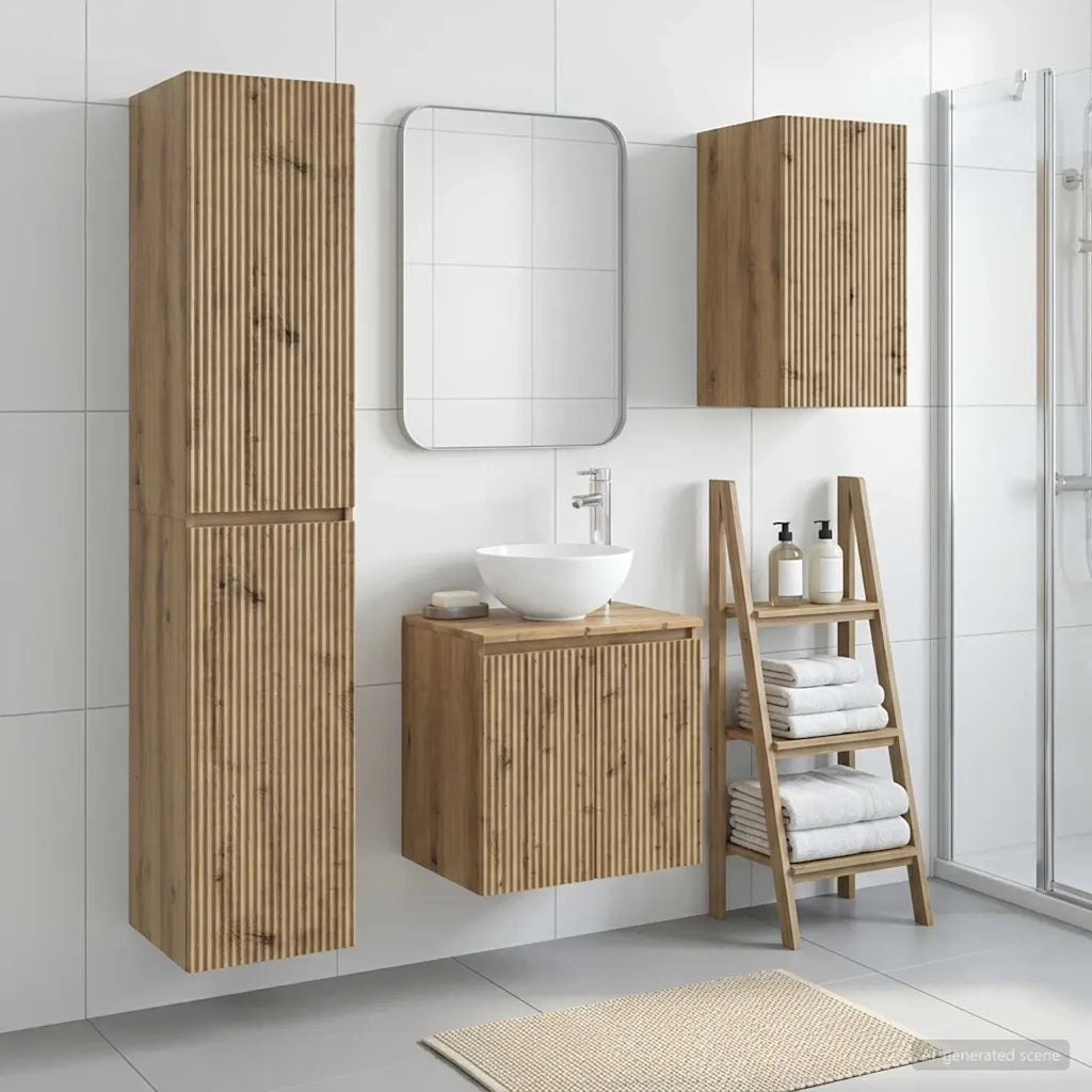 Set di mobili per il bagno 3 pz Rovere Artigianale 3406072