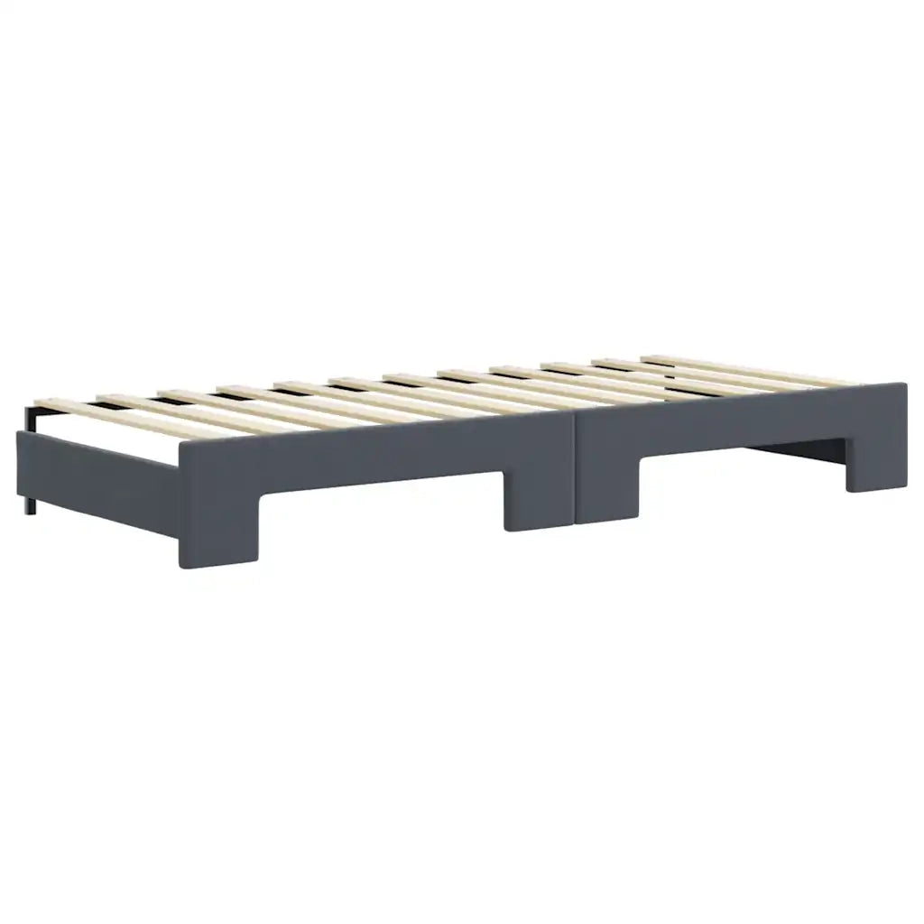 Divano Letto Estraibile Cassetti-Sofa Letto-Daybed Grigio Scuro 90x200cm Velluto 580993