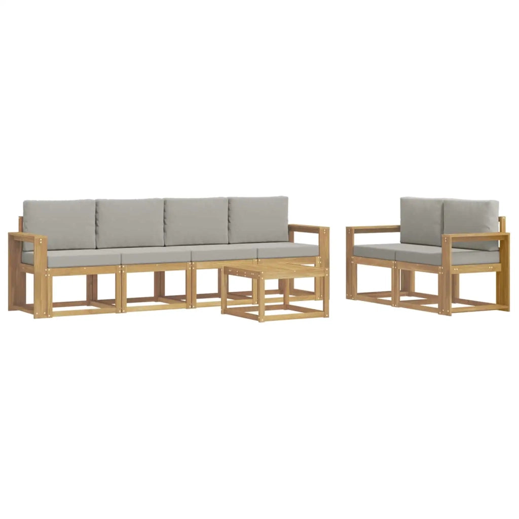 Set di divani da esterno 7 pcs Bianco e Grigio Chiaro 3387285