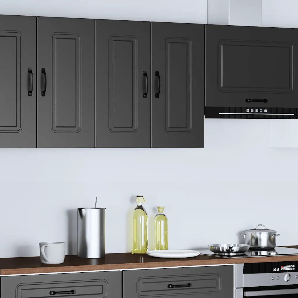 Pensile da Cucina-Armadio da cucina Kalmar Nero in Legno Multistrato 408255