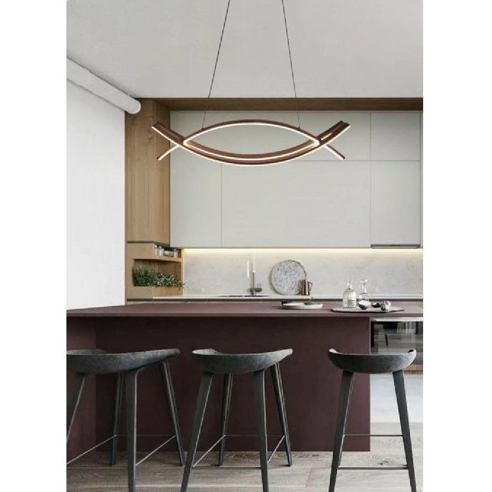 Trade Shop - Lampadario Da Soffitto Moderno 2 Linee Curve Incrociate Luce Calda 3000k Lp-27n -