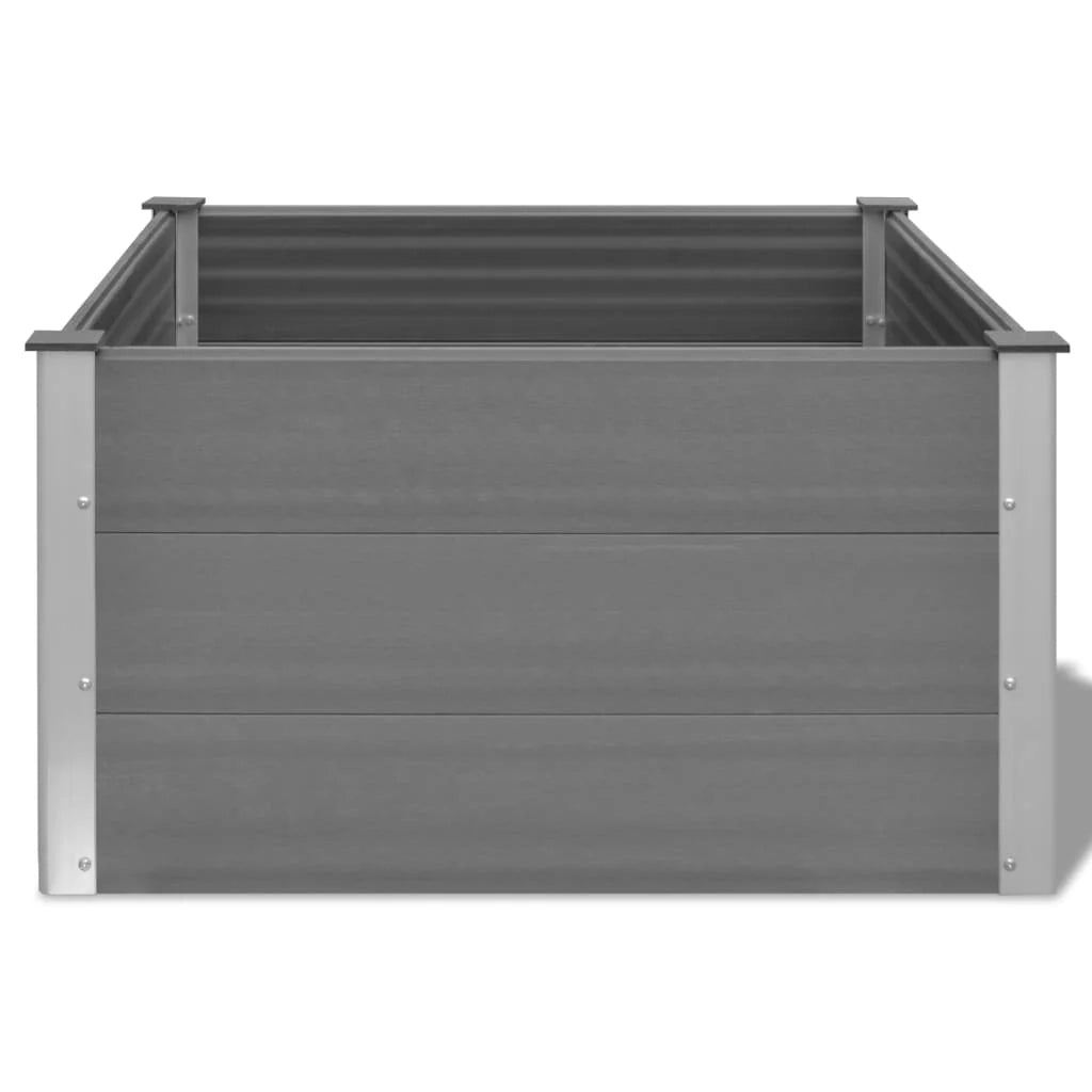 Fioriera rialzata per piante e fiori giardino WPC 100 x 100 x 54 cm grigio 02_0001235