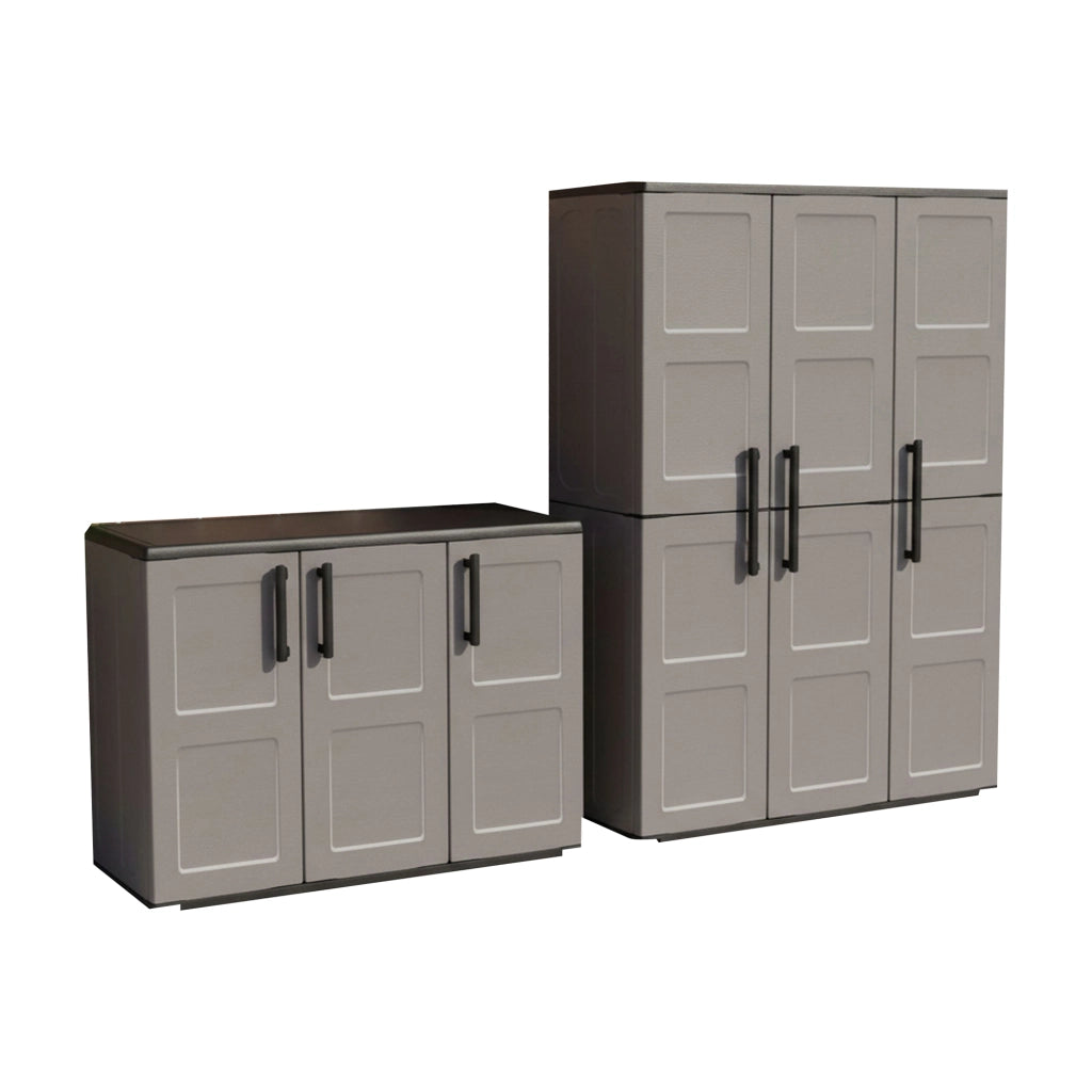 Orvinio, set Armadi da Esterno 4 Ripiani Made in Italy, Grigio
