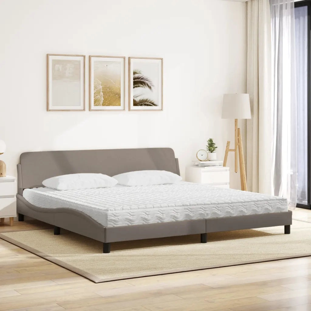 Letto con Materasso Dover Tortora 200x200 cm in Tessuto