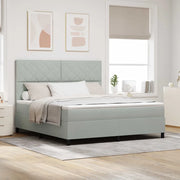 Letto a Sorgente LED Grigio chiaro 180 x 200 cm Tessuto