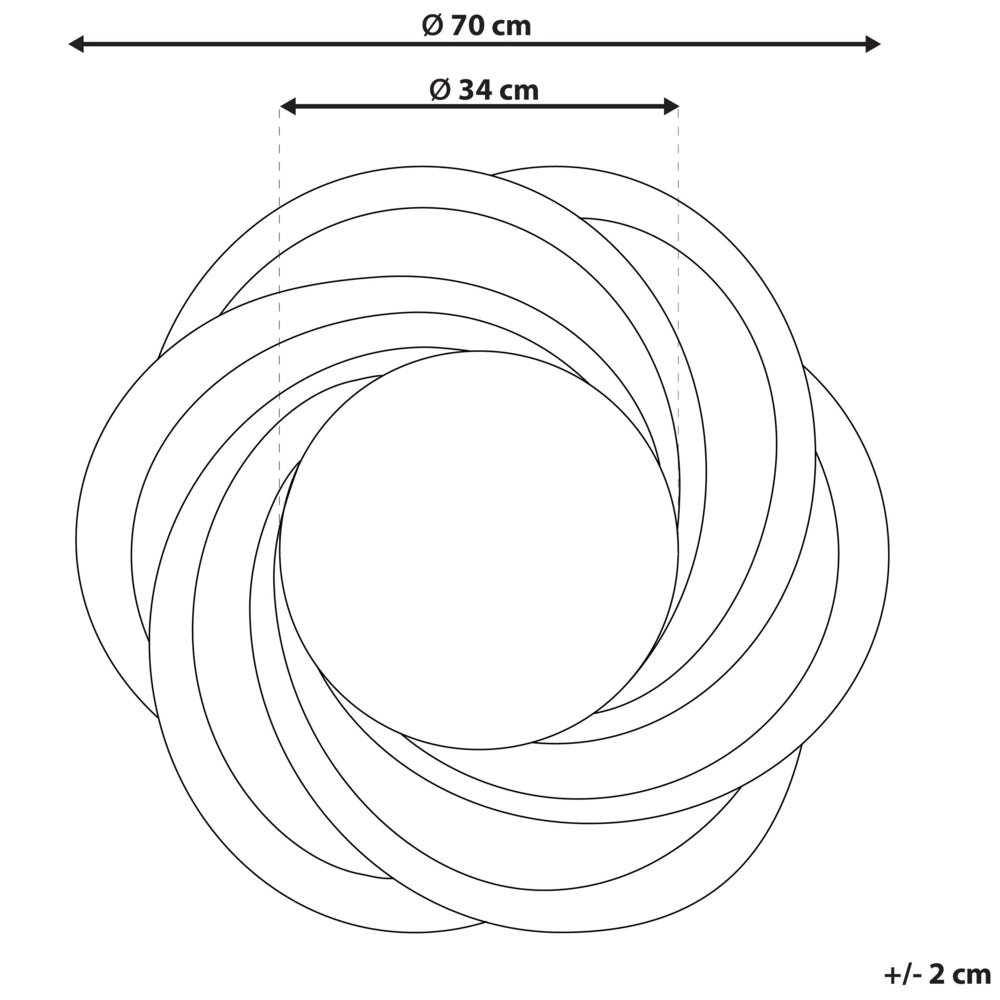 Specchio da parete in vetro argento MDF ciclone a forma di fiore moderno soggiorno camera da letto