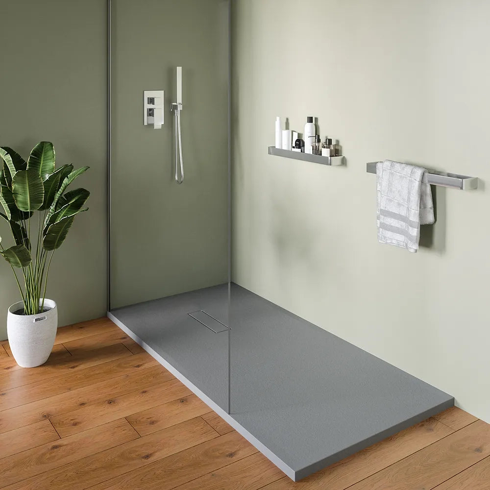 Piatto doccia 80x140 cm in marmoresina grigio effetto pietra | Merlera