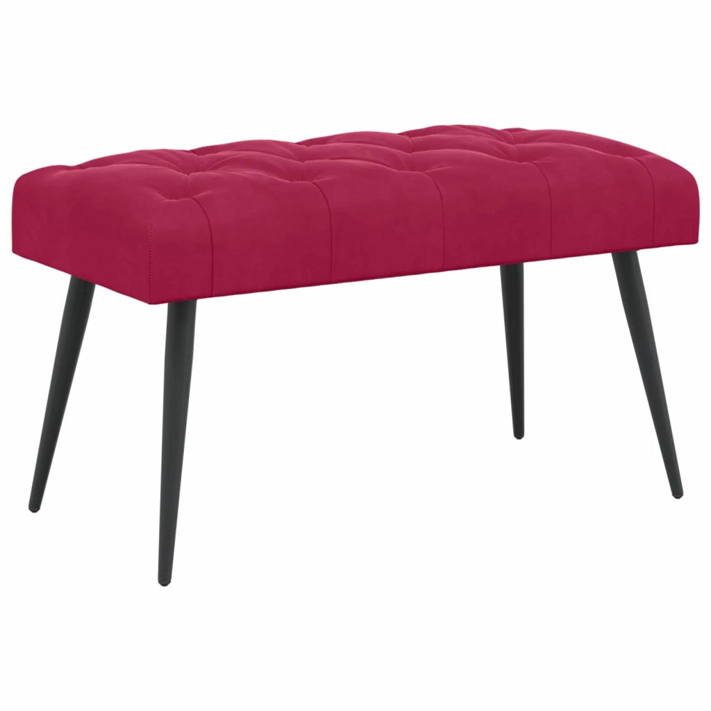 Panchina con bottoni imbottiti Rosso Vino 80 x 40 x 46 cm 42038562