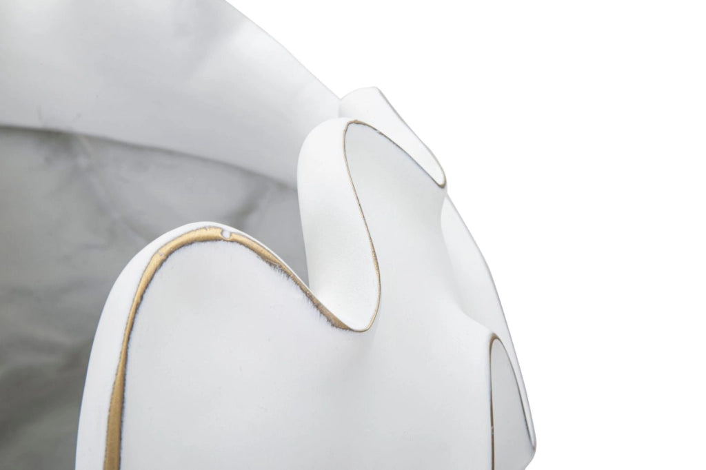 Vaso Gaspeau Lines 44x37x44 cm in Poliresina Bianco