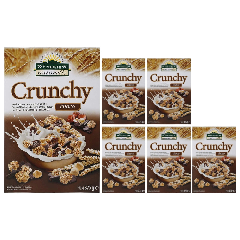 Venosta naturelle crunchy choco con cioccolato e nocciole 6 pezzi da 375 grammi