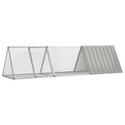 Gabbia per Conigli grigio 302,5x80,5x71 cm Acciaio Zincato
