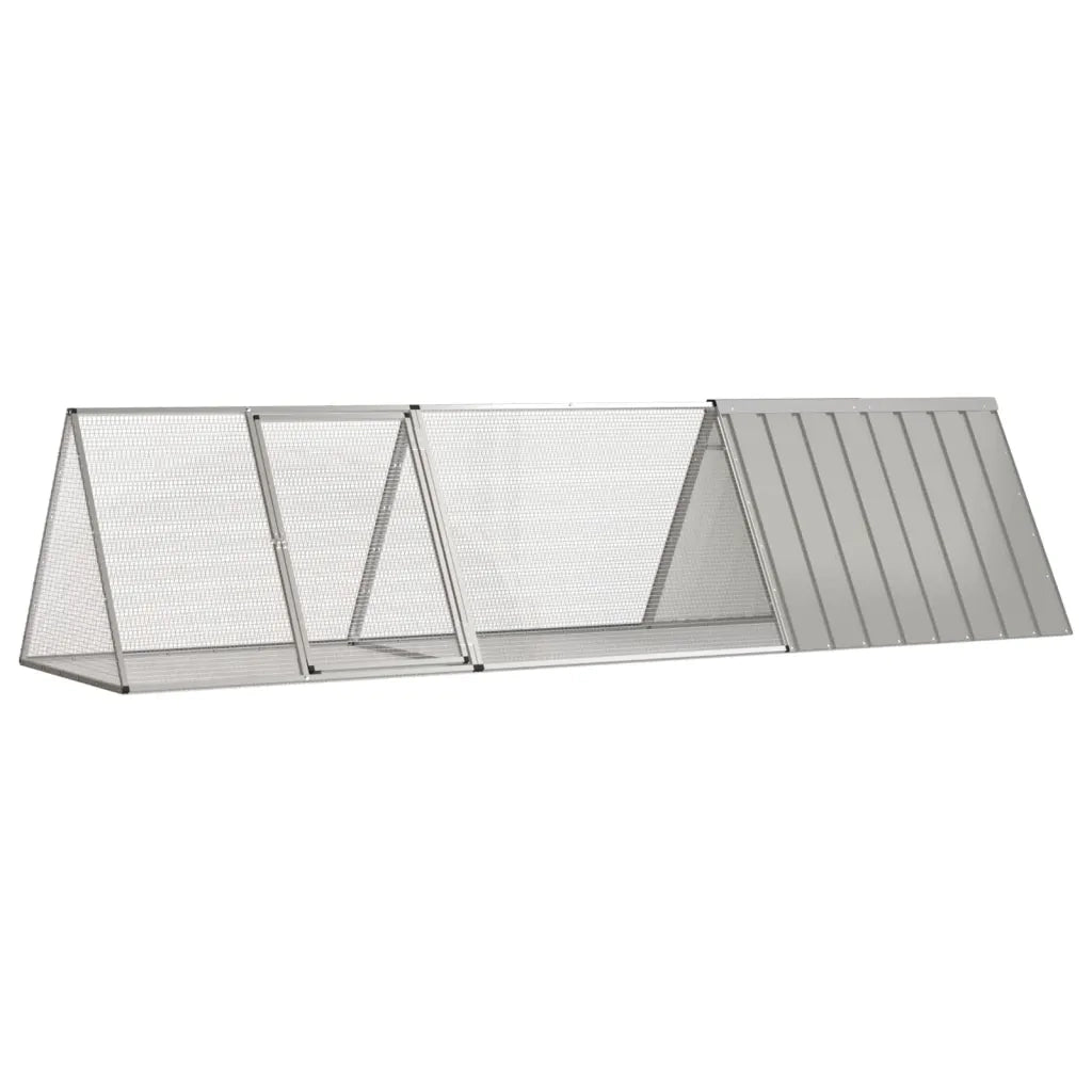 Gabbia per Conigli grigio 302,5x80,5x71 cm Acciaio Zincato