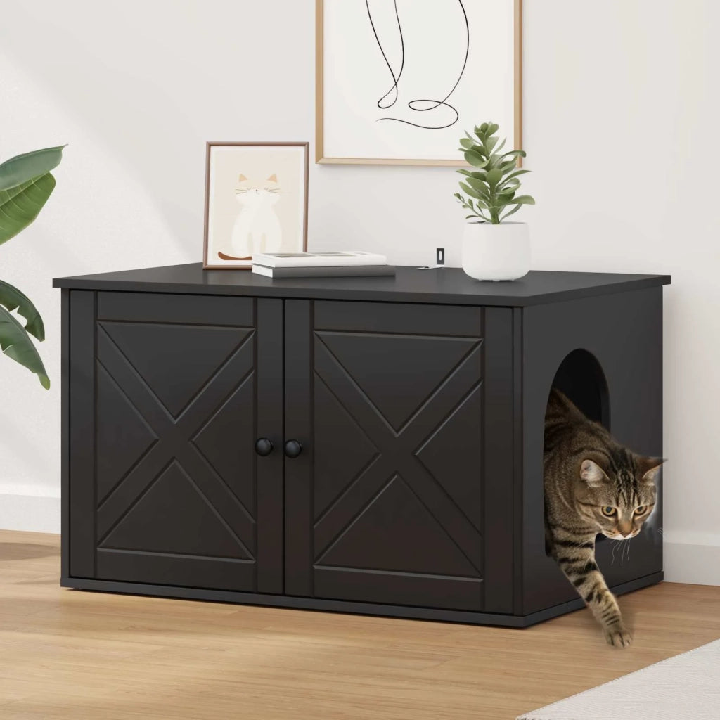 Casa per Gatti Nero 85 x 55 x 50,5 cm Legno multistrato