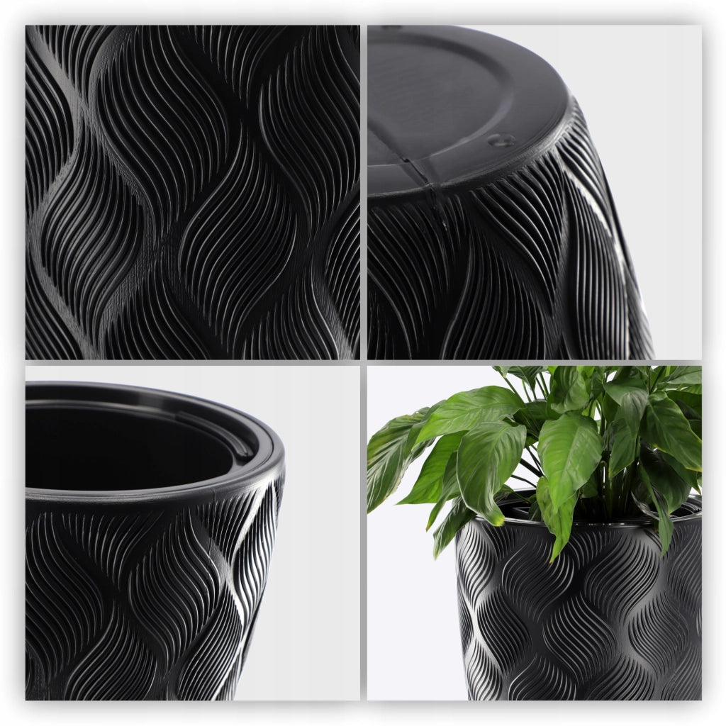 Vaso da fiori KADAX con inserto 58 cm, copertura per vaso da fiori in plastica alta