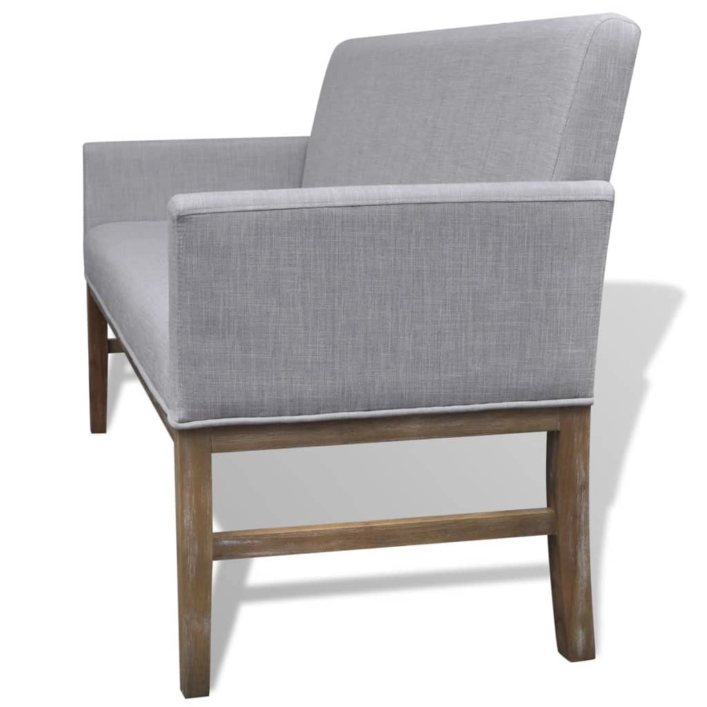 Divano con cuscino imbottito 140 x 65 x 85 cm tessuto rubberwood grigio chiaro 02_0020274