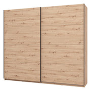 Armadio Camera da Letto Salemi, Guardaroba Grande 2 Ripiani, 245x217.5h cm Marrone Rovere Nodi
