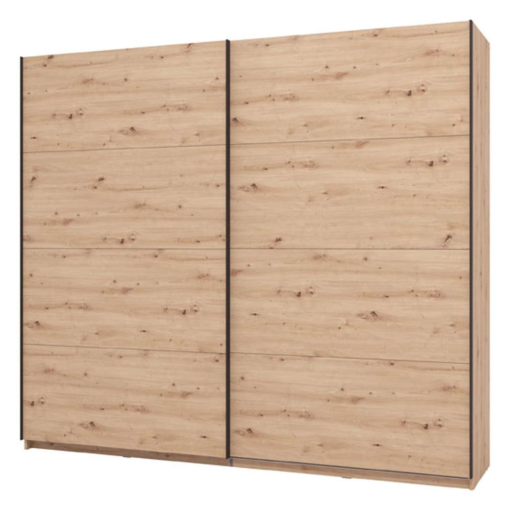 Armadio Camera da Letto Salemi, Guardaroba Grande 2 Ripiani, 245x217.5h cm Marrone Rovere Nodi