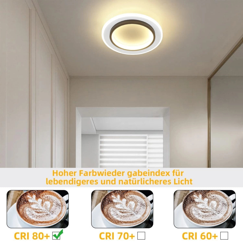 ZMH Lampada da soffitto LED design moderno bianco nero acrilico per soggiorno