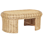 Tavolino da giardino in rattan naturale 96 x 60 cm stile boho esterno