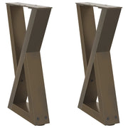 Gambe per Tavolino da Caff¨¨ 2 pz-Set di 2 Gamba per Tavolo Acciaio Naturale 28x(42-43,3) cm Acciaio