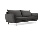 Cosmopolitan Design - Divano "Vienna" 2 posti in velluto grigio scuro 