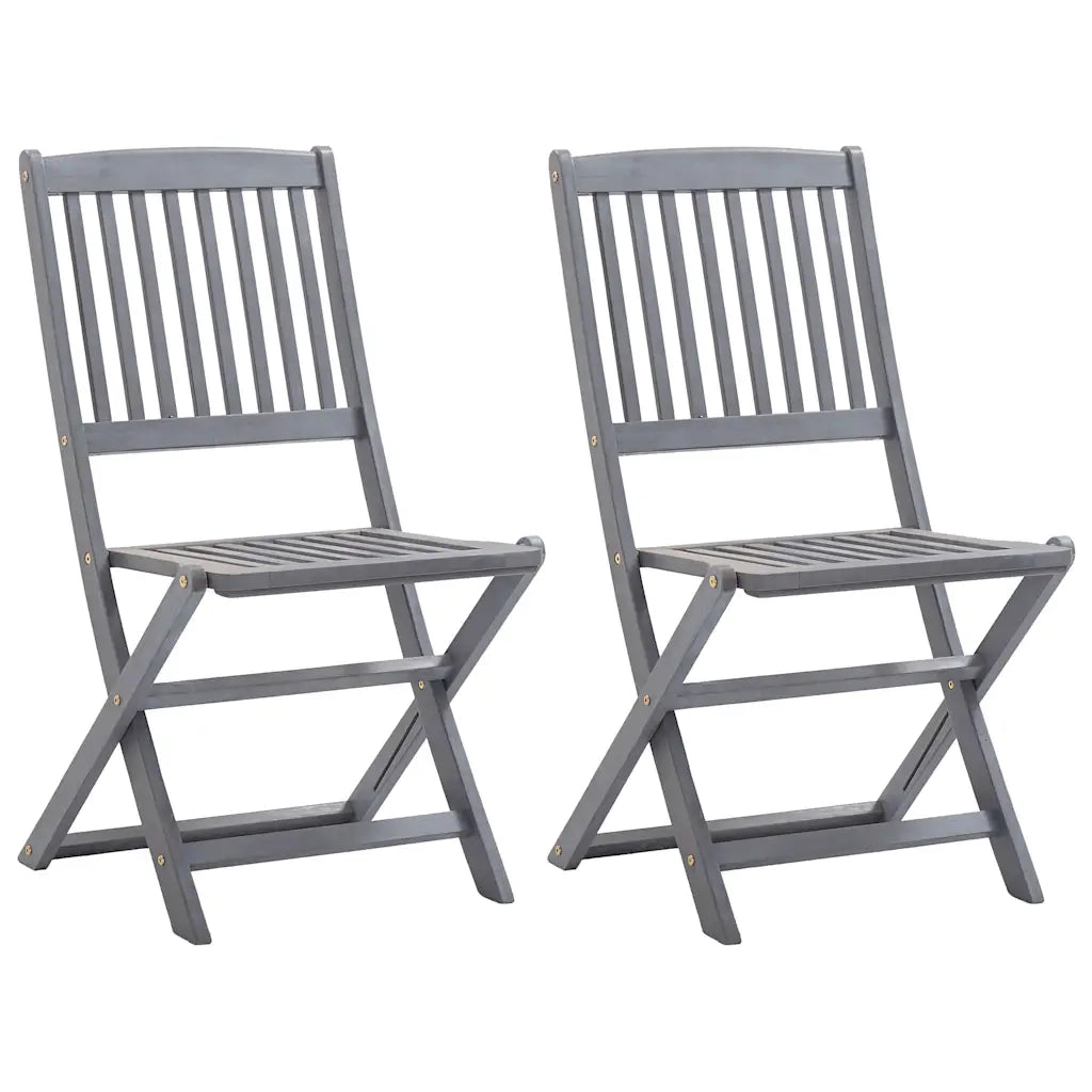 Sedie da Giardino Pieghevoli 2pz con Cuscini in Massello Acacia 3064546