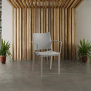 Set 4 sedie con braccioli polipropilene Mosk colore grigio