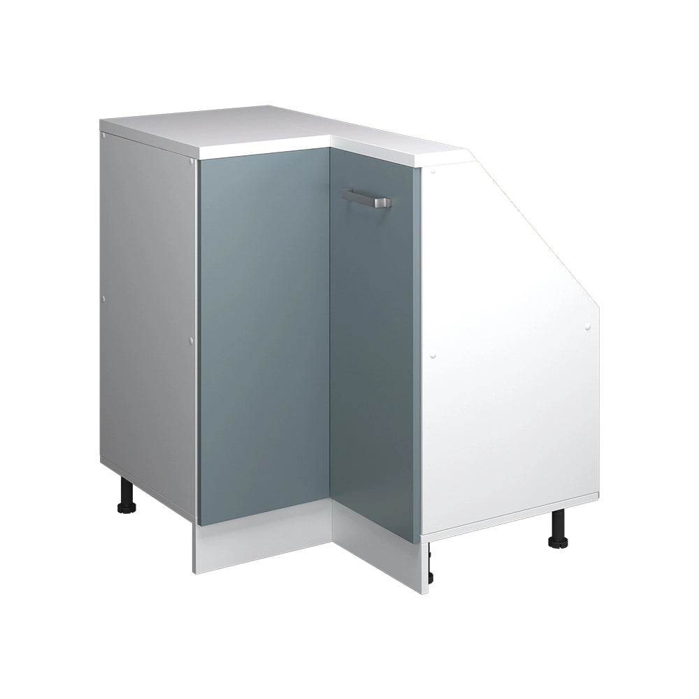 Mobile cucina angolare per sottotetto R-Line Grigio-blu/Bianco 75.6 cm con 1 porta Vicco