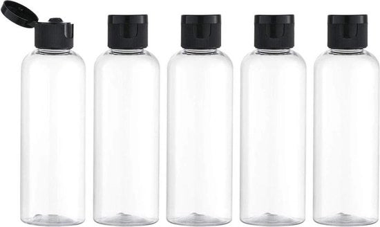 Set di flaconi da viaggio 100ml con coperchio a scorrimento - 4 pezzi - contenitore vuoto per dispenser per cosmetici - flaconi da viaggio trasparenti 100ml
