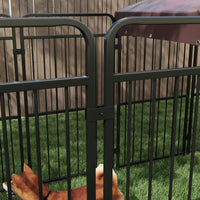 Recinto per Cani da Esterno con Tetto 282x121x159 cm in Metallo Marrone