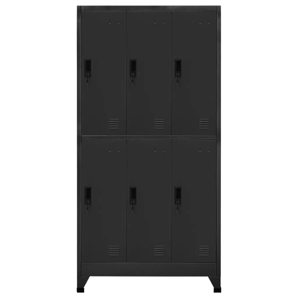Armadietto moderno per aula scolastica 90 x 45 x 180 cm con ante chiudibili a chiave in acciaio antracite 02_0047012