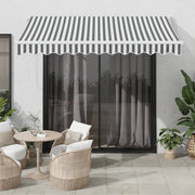 Tenda da Sole-Tenda parasole per balcone Antracite e Bianca 3x2,5 m Tessuto e Alluminio 459639