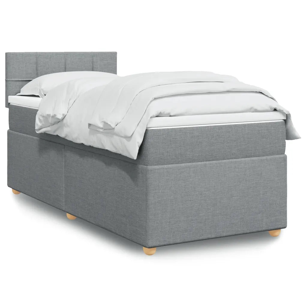 Giroletto a Molle con Materasso Grigio Chiaro 90x200 cm Tessuto 3288863