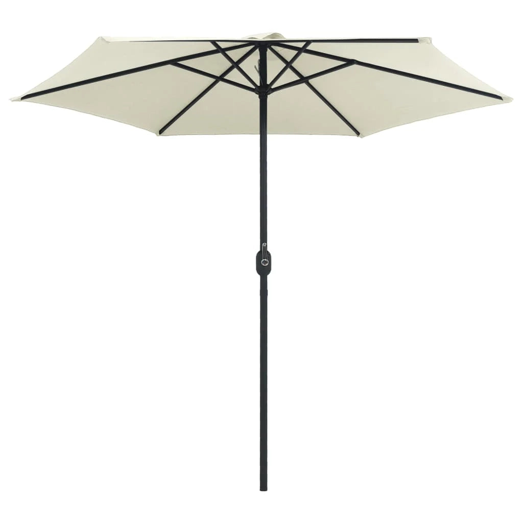 Ombrellone da esterno e palo in alluminio 270 x 246 cm bianco sabbia 02_0008286
