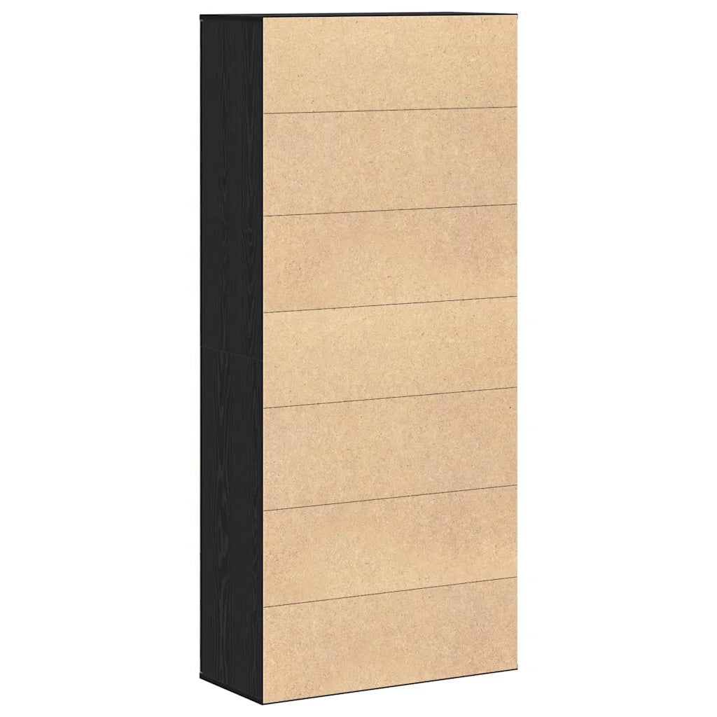 Highboard Rovere nero 80 x 35 x 180 cm Legno multistrato