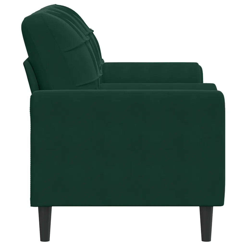 Divano a 2 Posti con Cuscini Verde Scuro 140 cm in Velluto 3278221