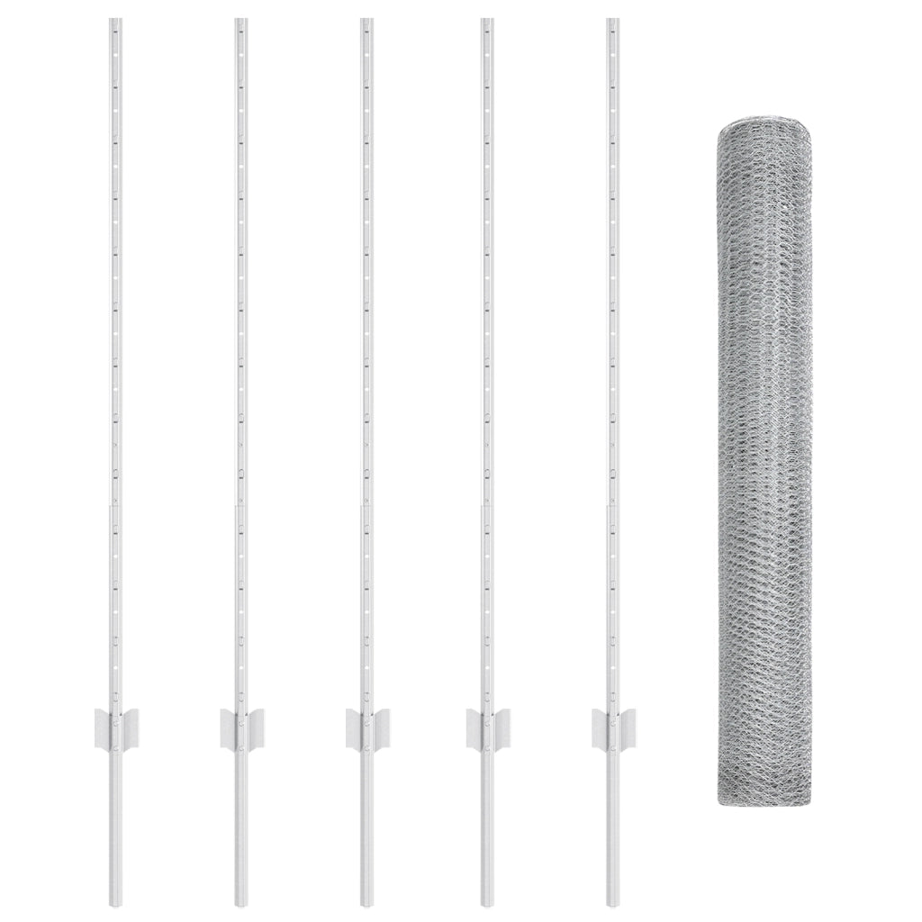 Posti per Recinzione 10 pz U-Channel 120 cm Acciaio Zincato
