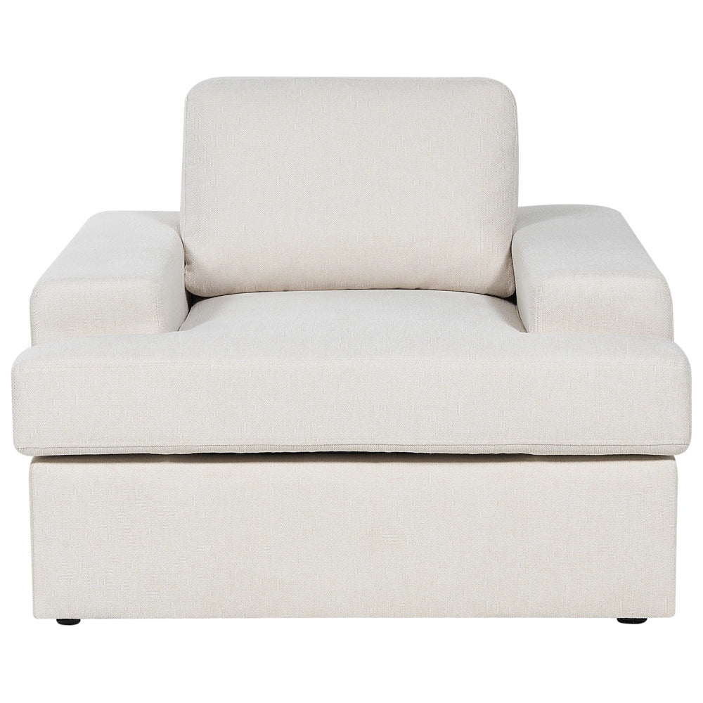 Set da salotto a 5 posti imbottito in tessuto poliestere con poltrona schienale imbottito Beige Chiaro divano classico per il soggiorno
