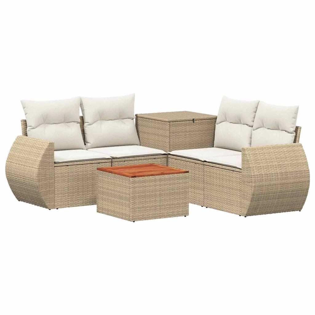 Set di divani 6 pz Beige e Bianco Crema 3447526
