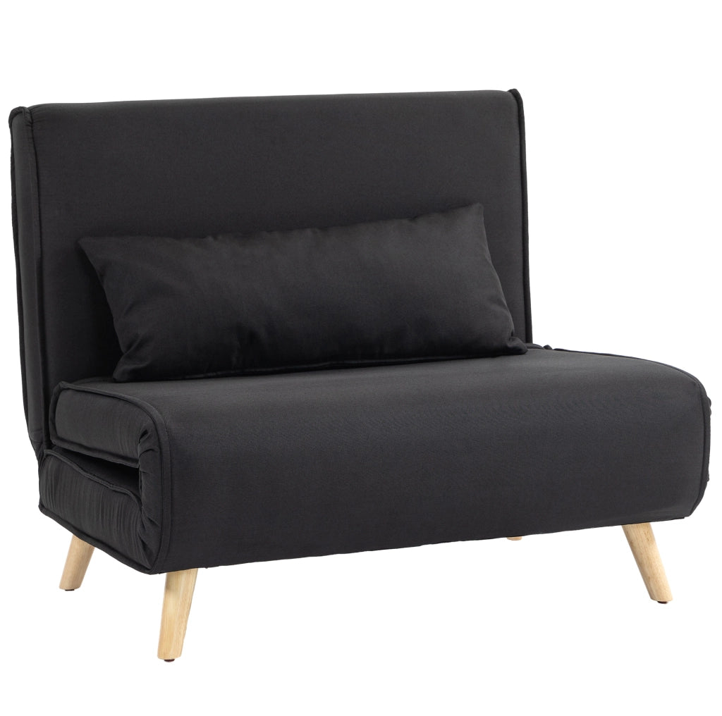 Poltrona letto 2 in 1 nera con schienale regolabile