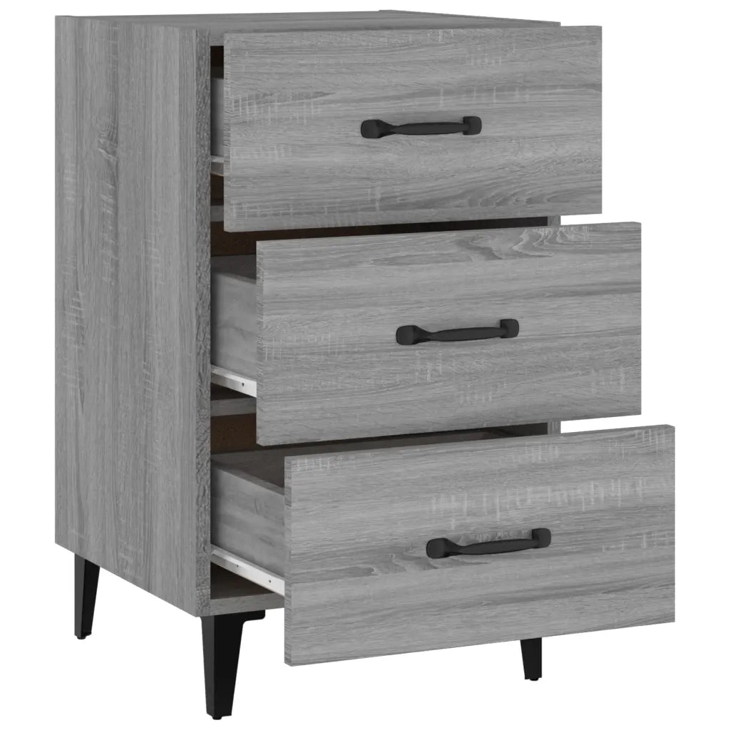 Comodino Grigio Sonoma 40x40x66 cm in Legno Multistrato 817325